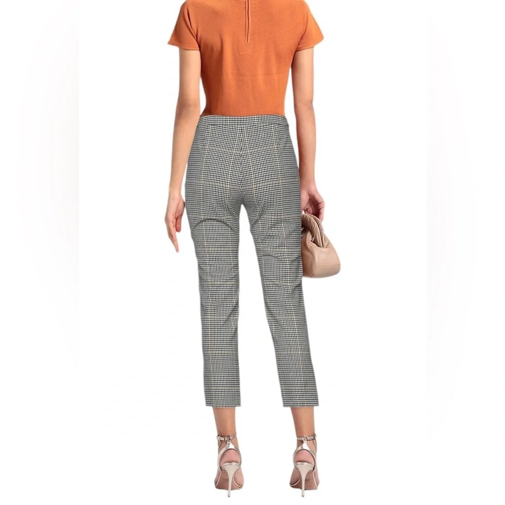 Theory Womens Ivory Multi Dale Portland Plaid Ankle Cropped Straight Pants - Picture 2 of 15